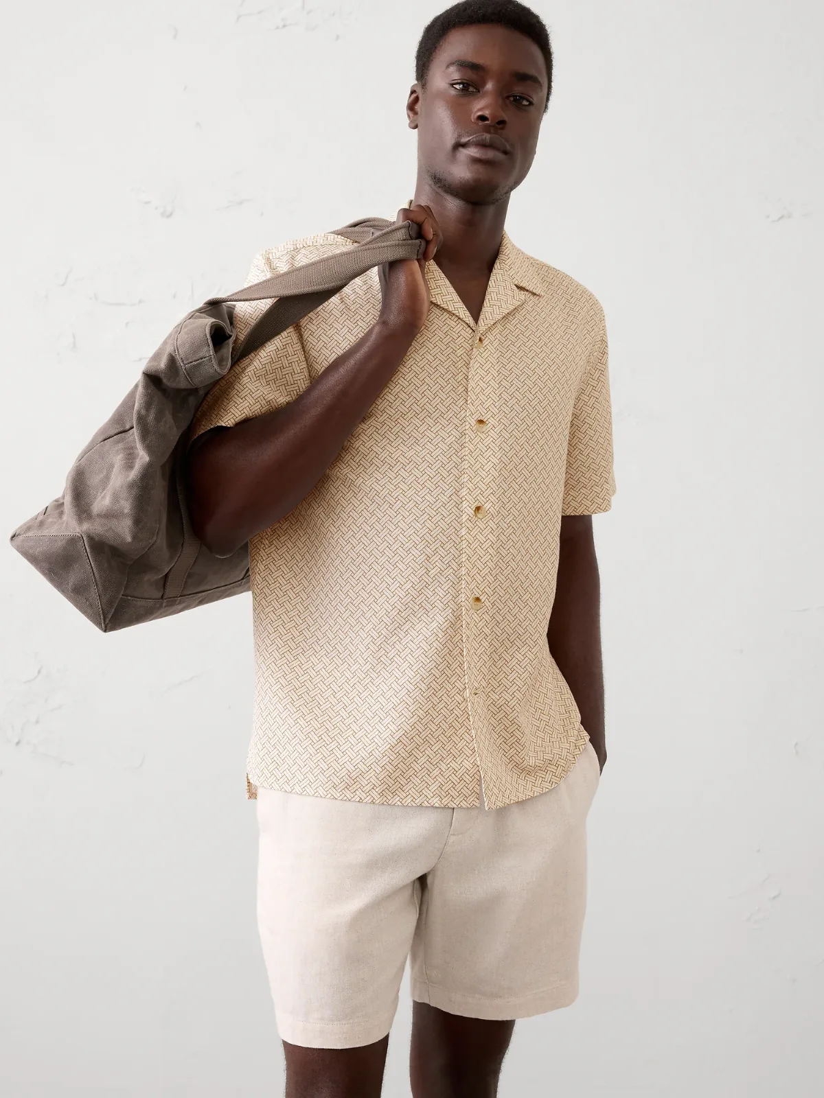 Standard-Fit Textured Resort Shirt