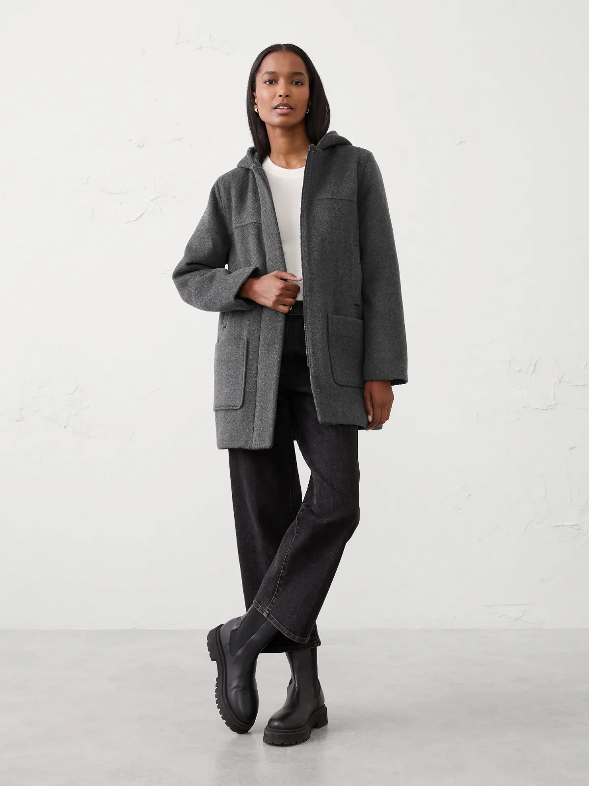 Melton Hooded Jacket by Banana Republic