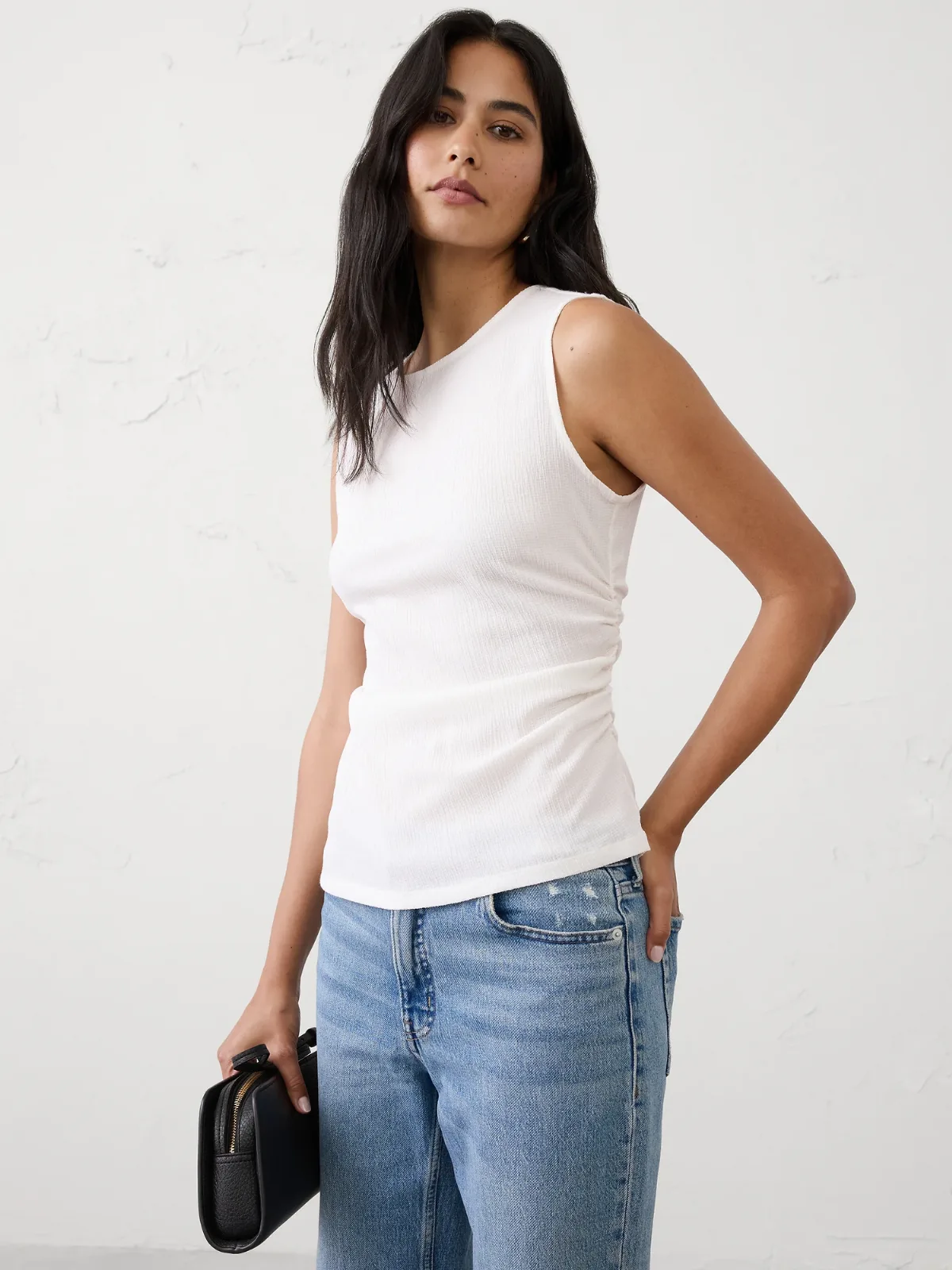 Crinkle Jacquard Top