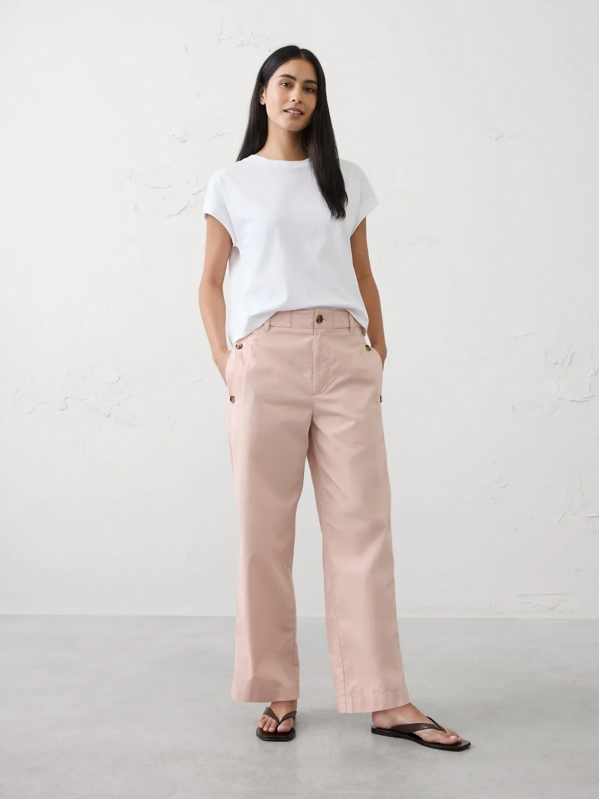Straight High-Rise Twill Utility Pant by Banana Republic