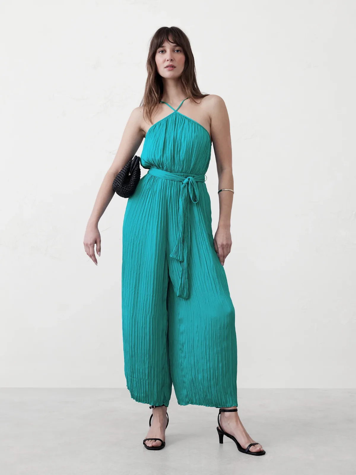 Halter Elastic-Waist Jumpsuit by Banana Republic