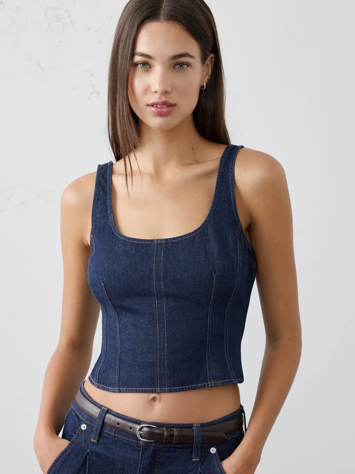Denim Corset Top by Banana Republic