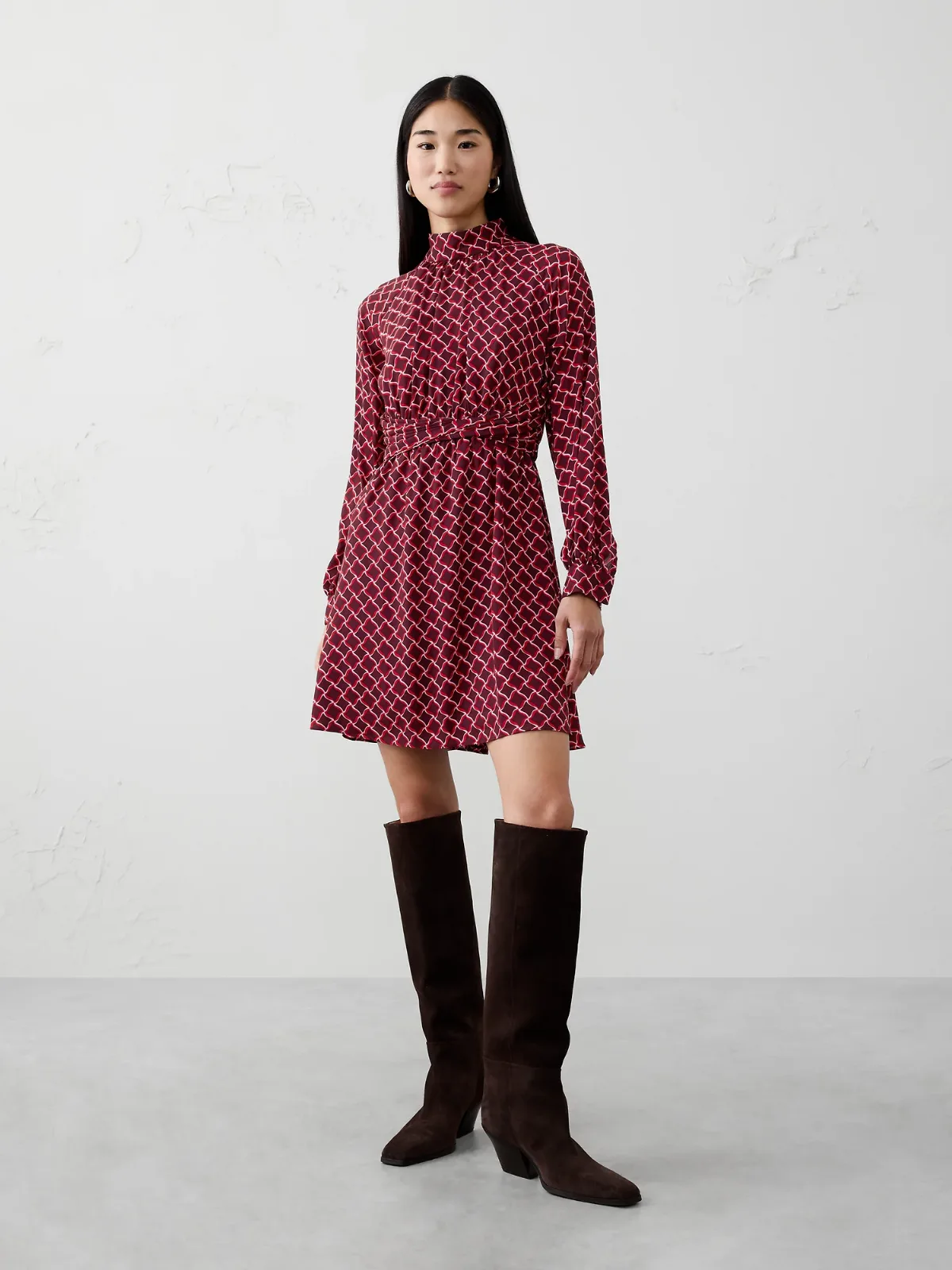 Twisted-Waist Mini Dress by Banana Republic