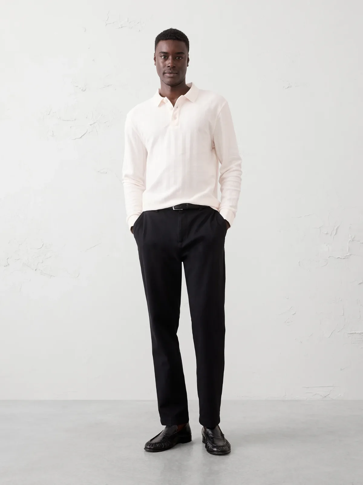 Standard-Fit Washed Herringbone Polo by Banana Republic
