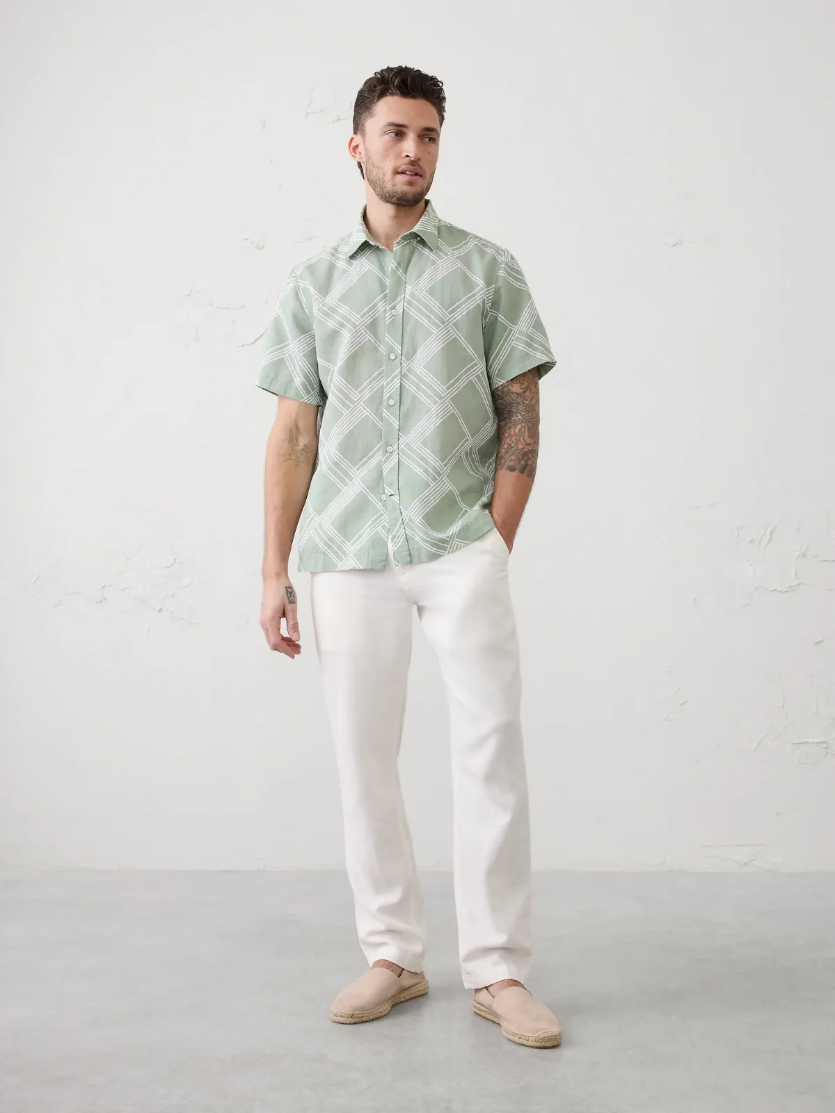 Standard-Fit Linen-Blend Shirt by Banana Republic