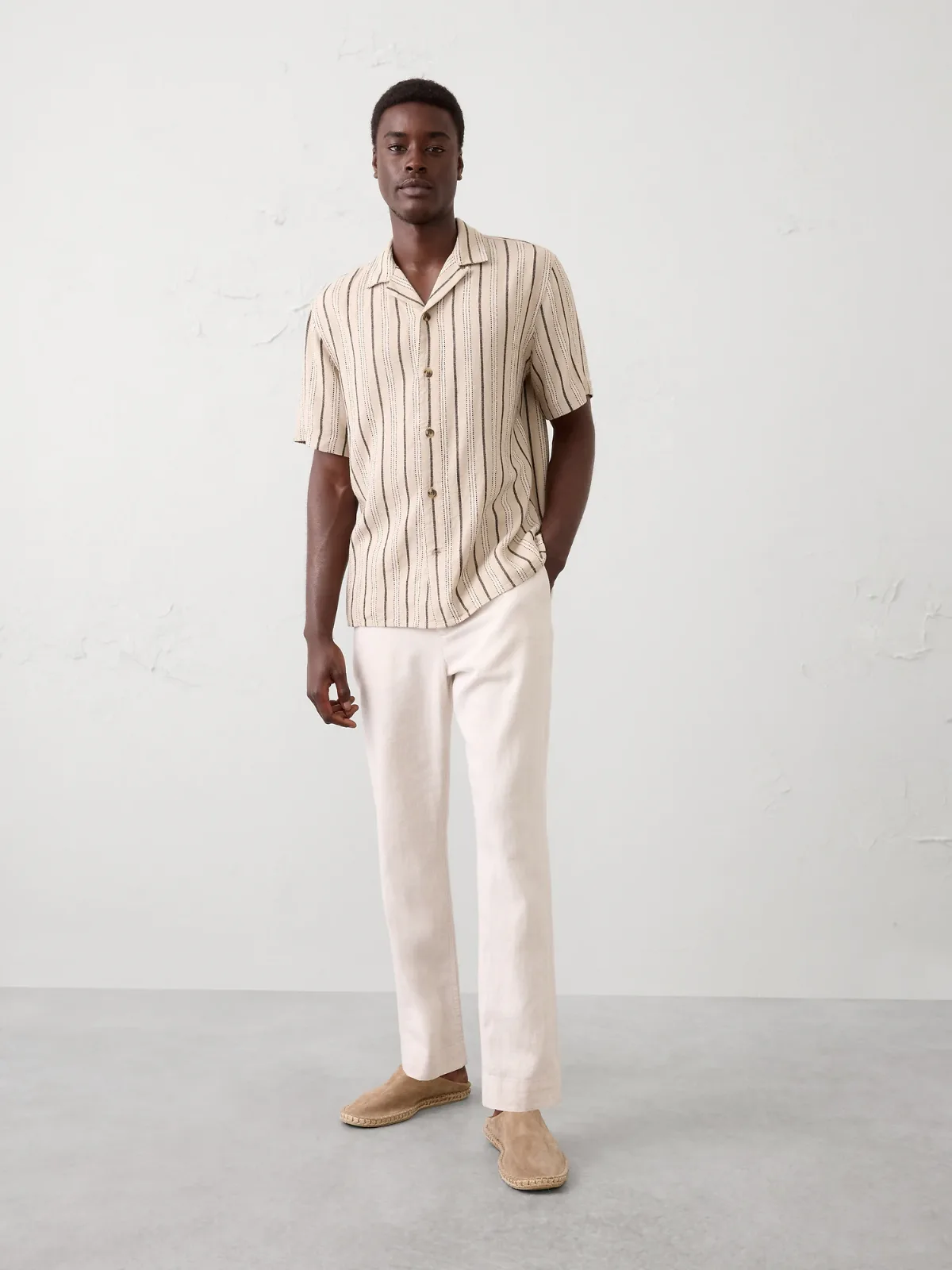 Standard-Fit Textured Resort Shirt by Banana Republic