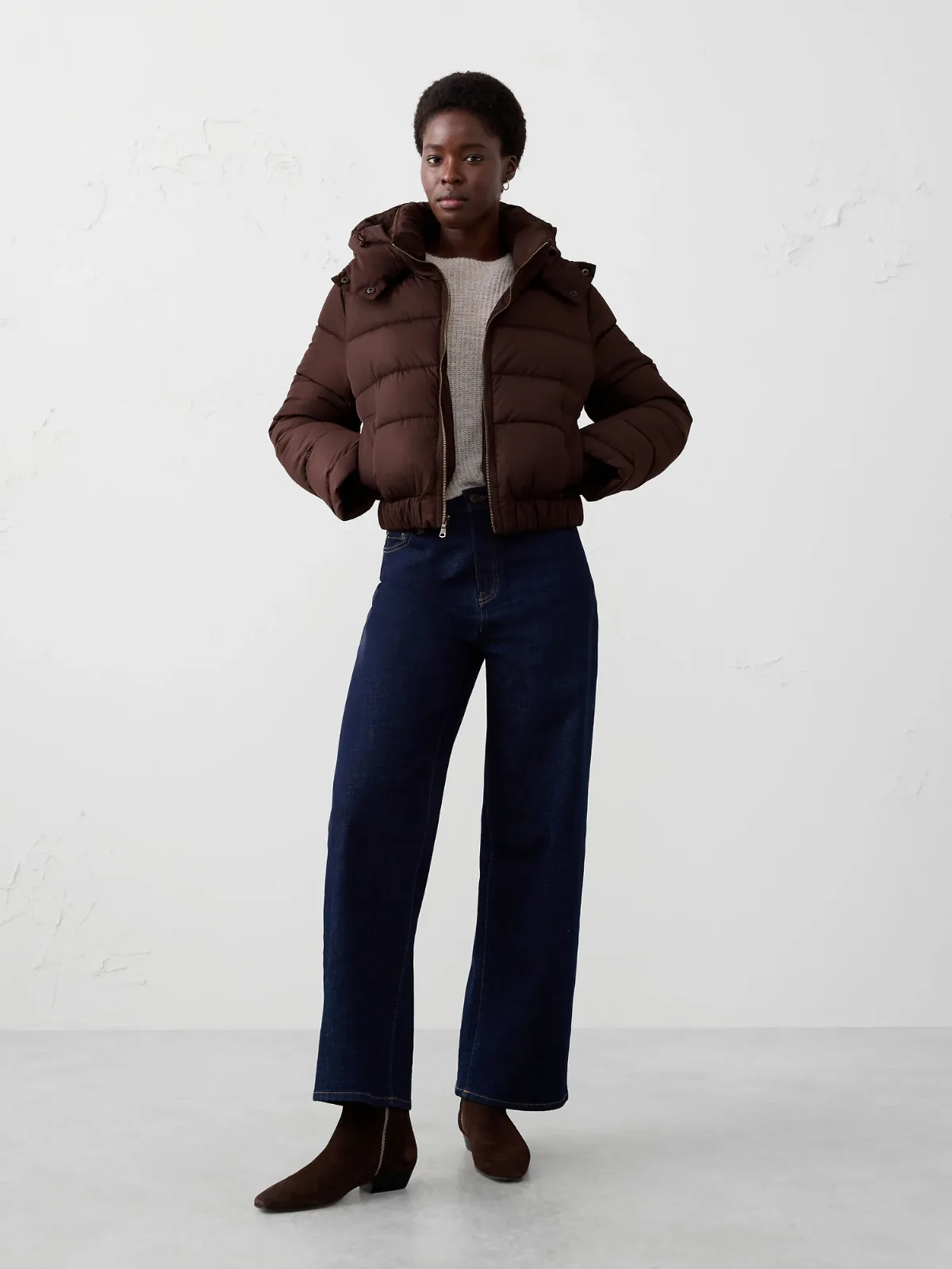 Short Hooded Puffer Jacket by Banana Republic