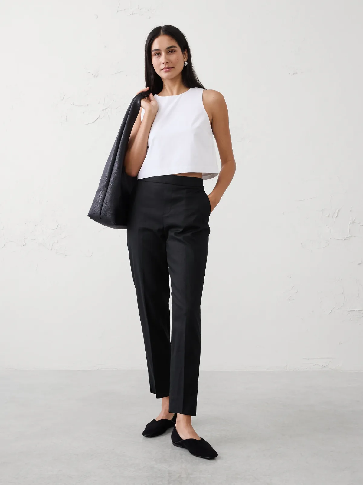 Tapered High-Rise Linen-Blend Pant by Banana Republic