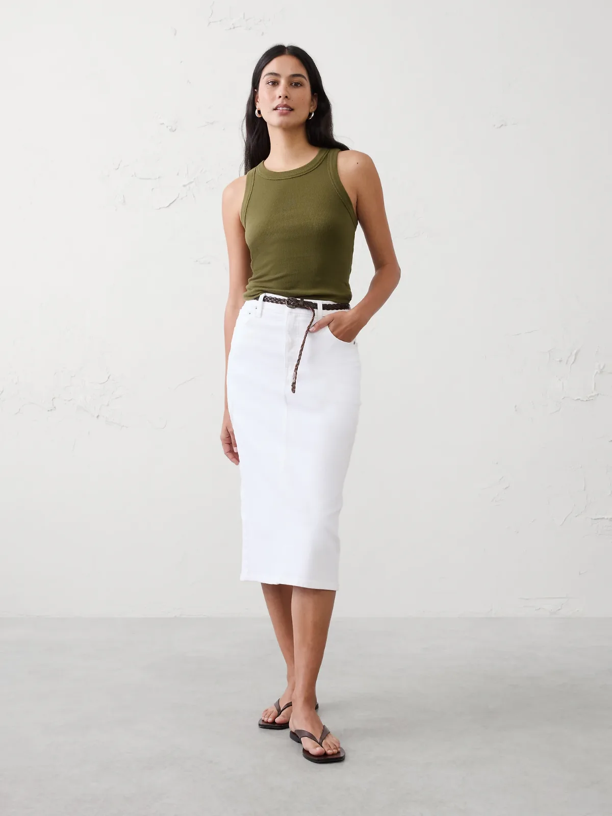 Ribbed Racer Tank by Banana Republic