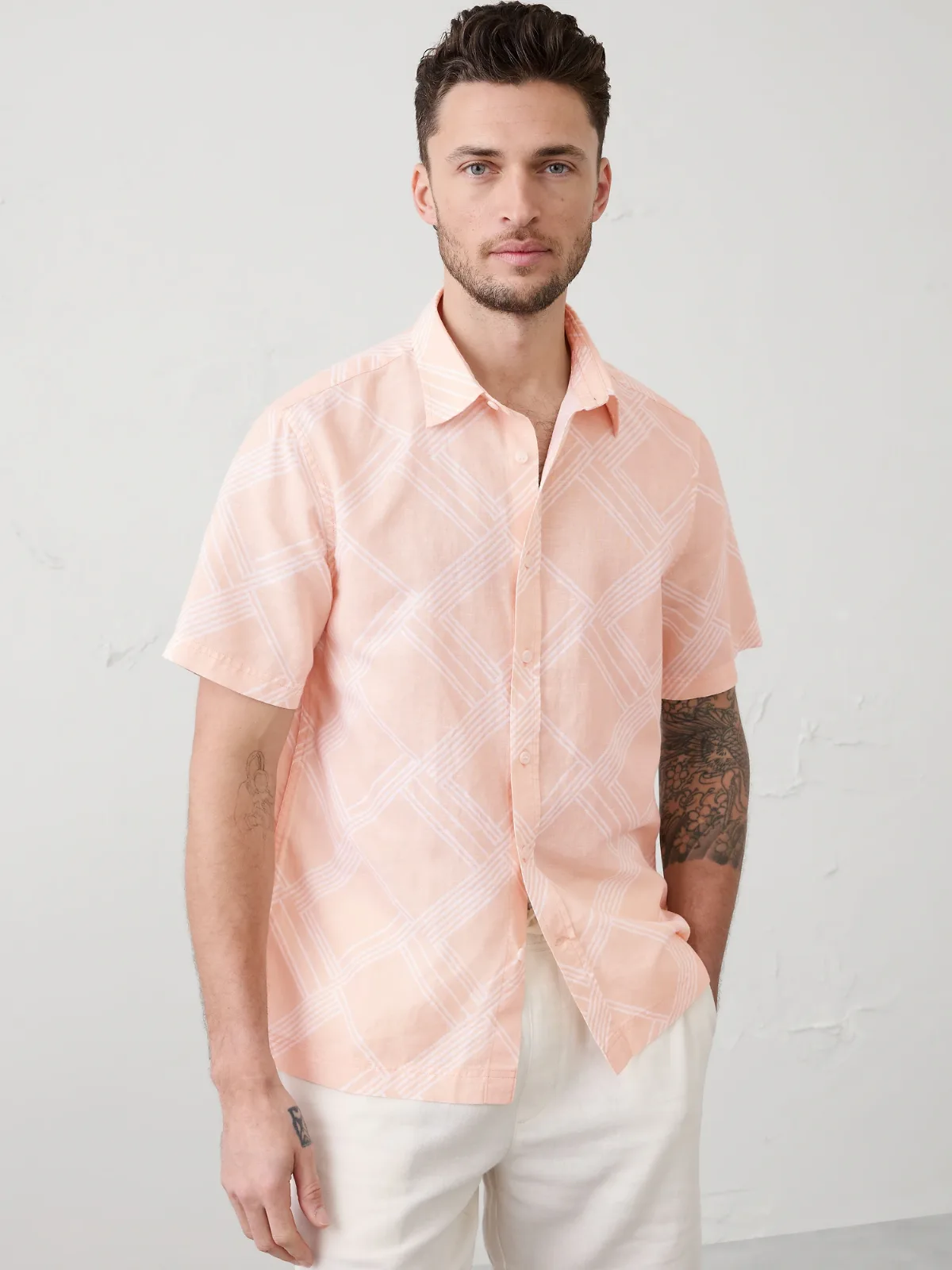 Standard-Fit Linen-Blend Shirt by Banana Republic