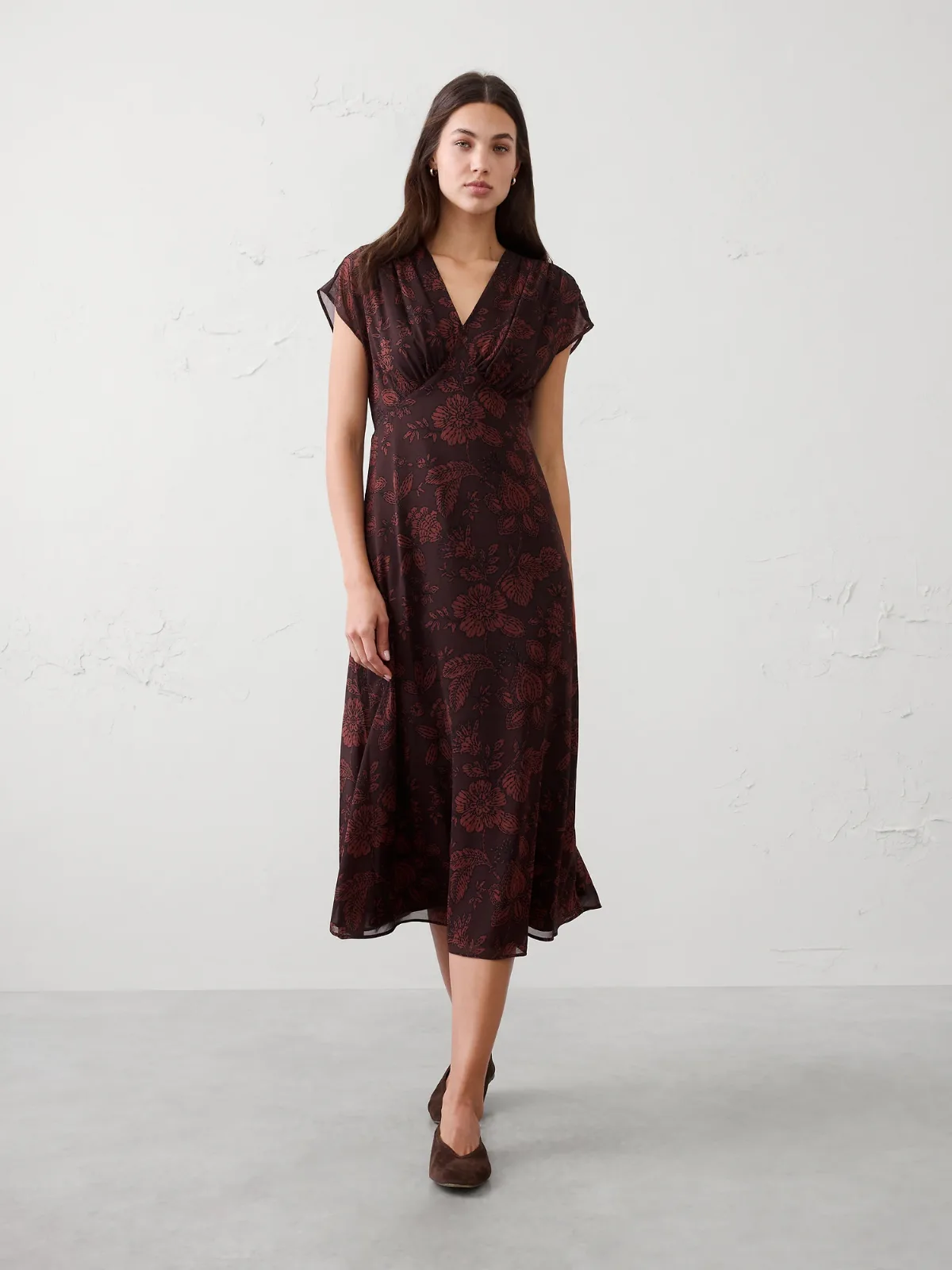 Gathered Empire Midi Dress