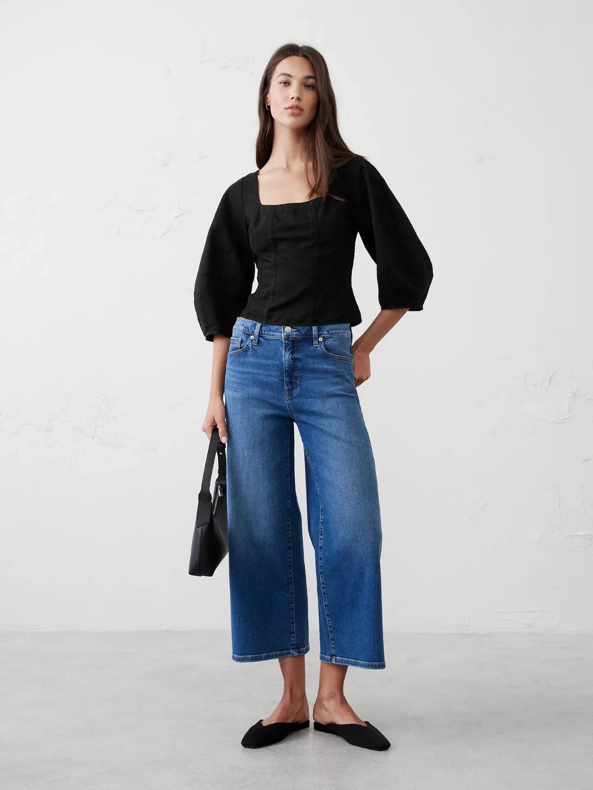 Linen-Blend Seamed Top by Banana Republic