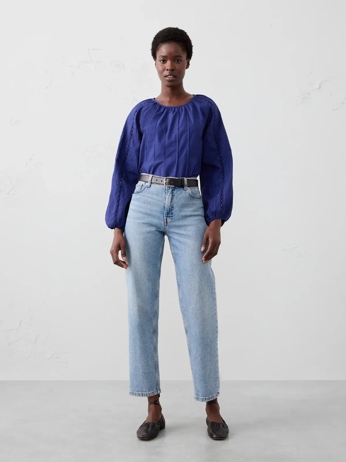 Embroidered Trim Top by Banana Republic