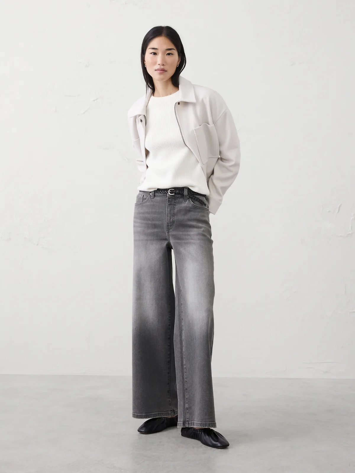 Wide-Leg High-Rise Jean