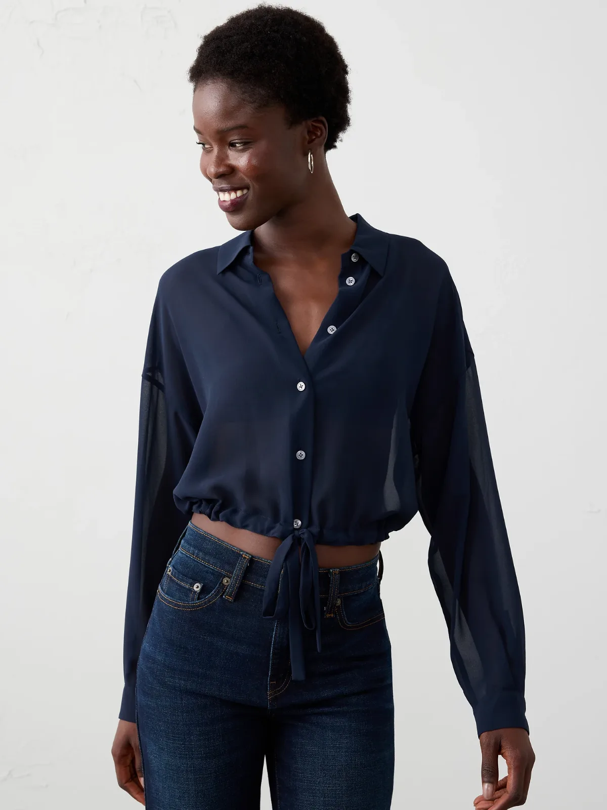 Cinched Hem Shirt by Banana Republic
