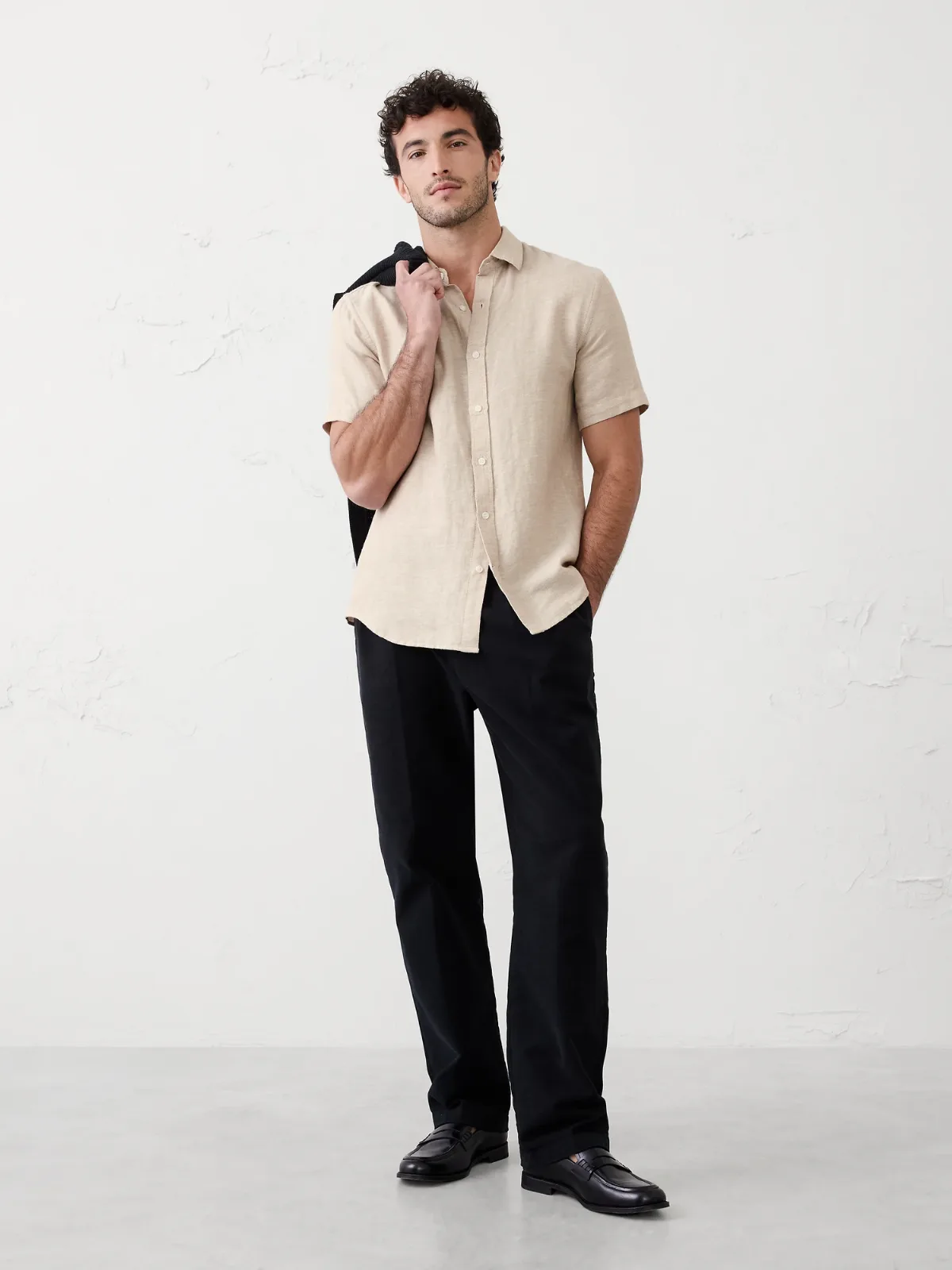 Slim-Fit Linen-Blend Shirt by Banana Republic