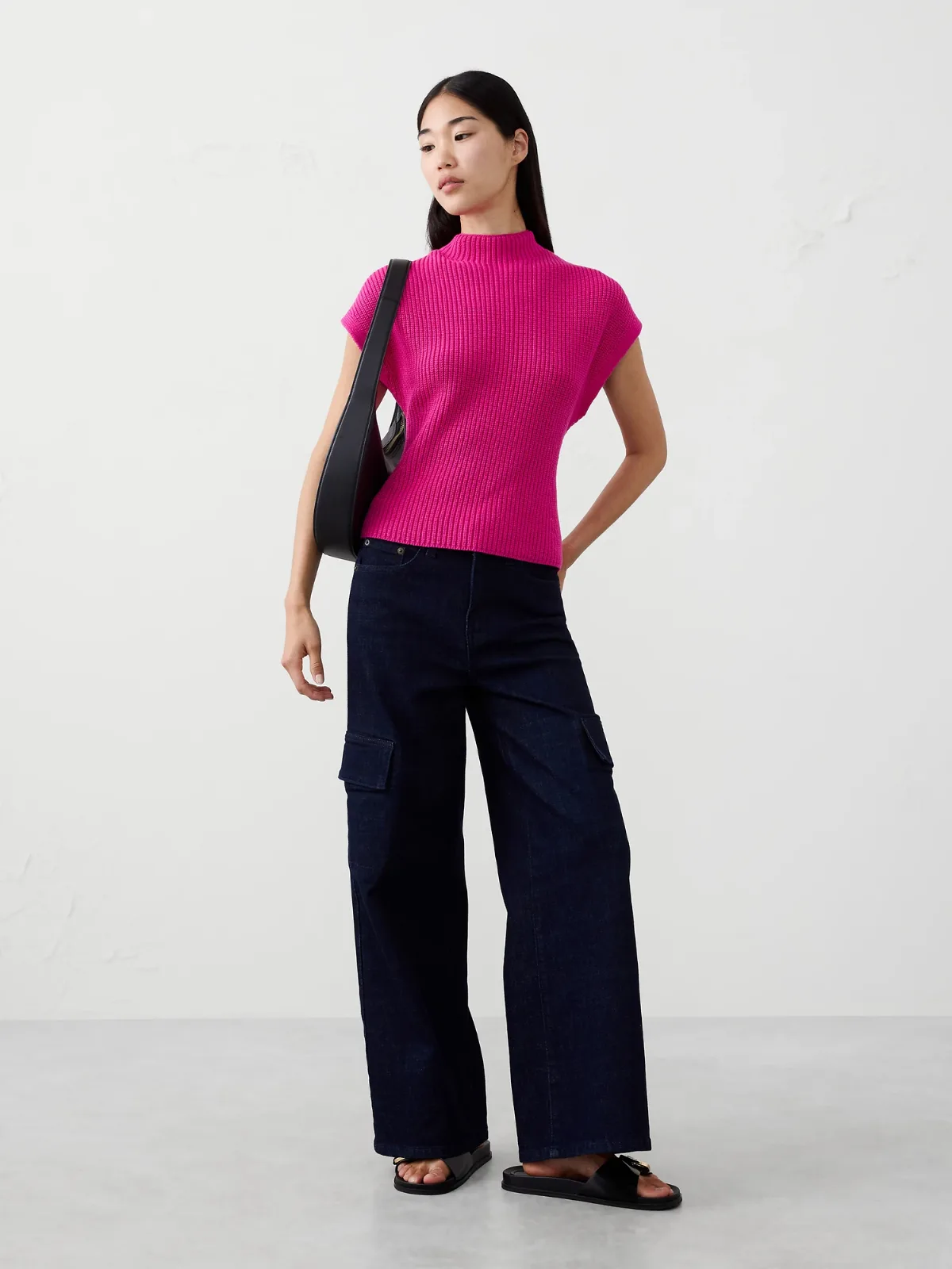Ribbed Mock-Neck Sweater Shell by Banana Republic