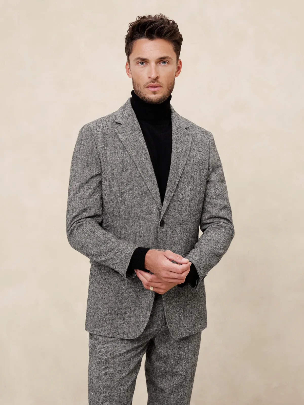 Tailored-Fit Donegal Suit Jacket by Banana Republic