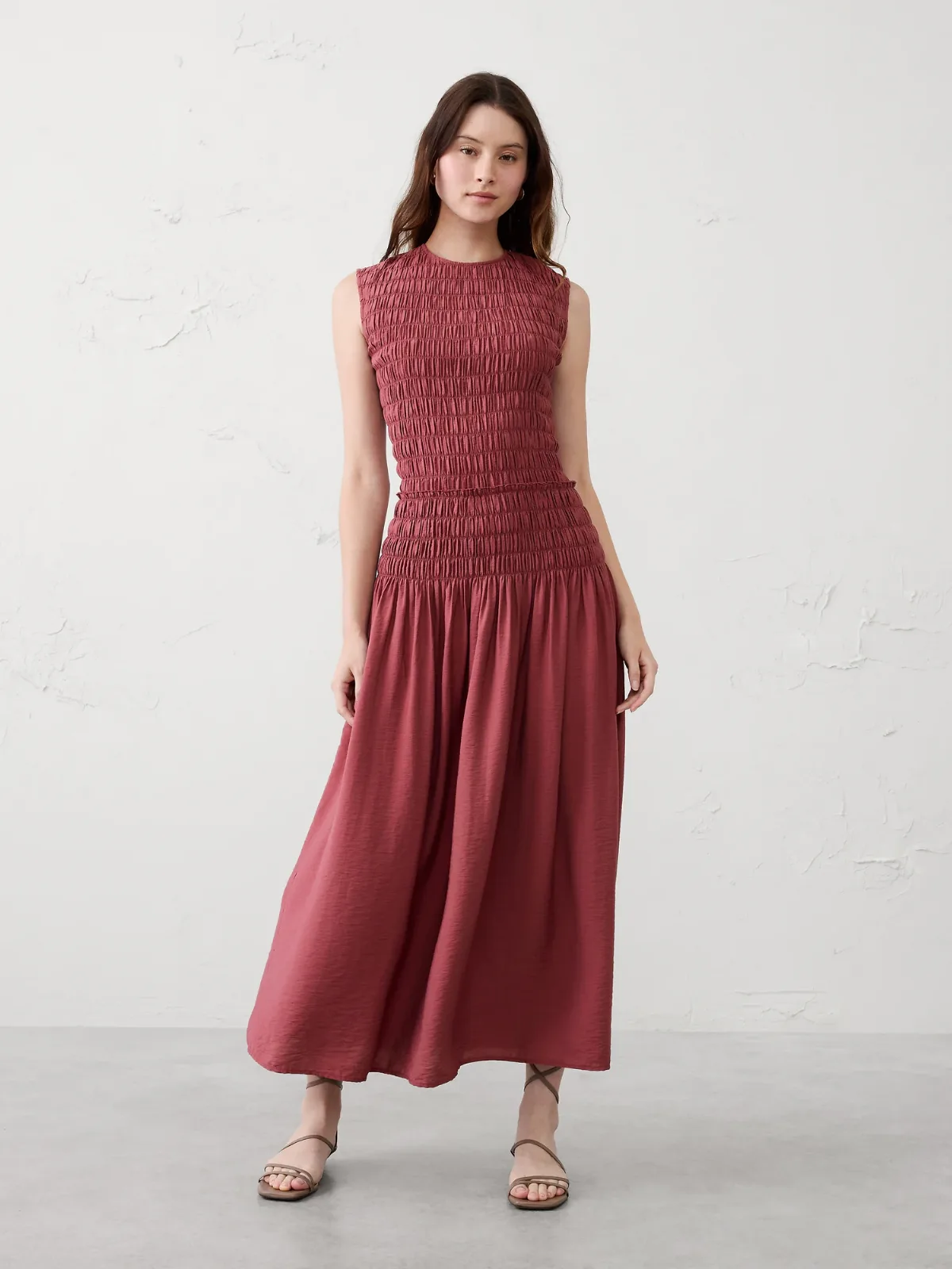 Smocked Bodice Maxi Dress by Banana Republic