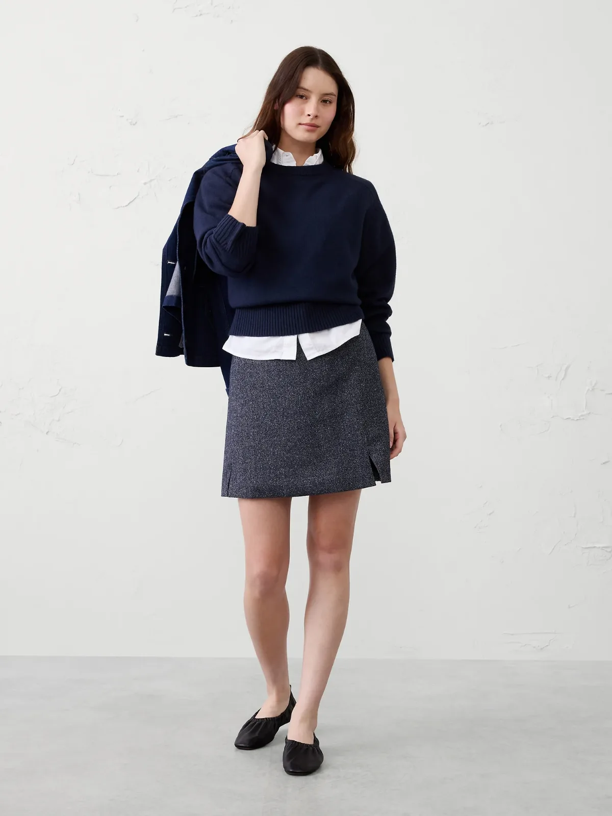 Herringbone Mini Skirt by Banana Republic