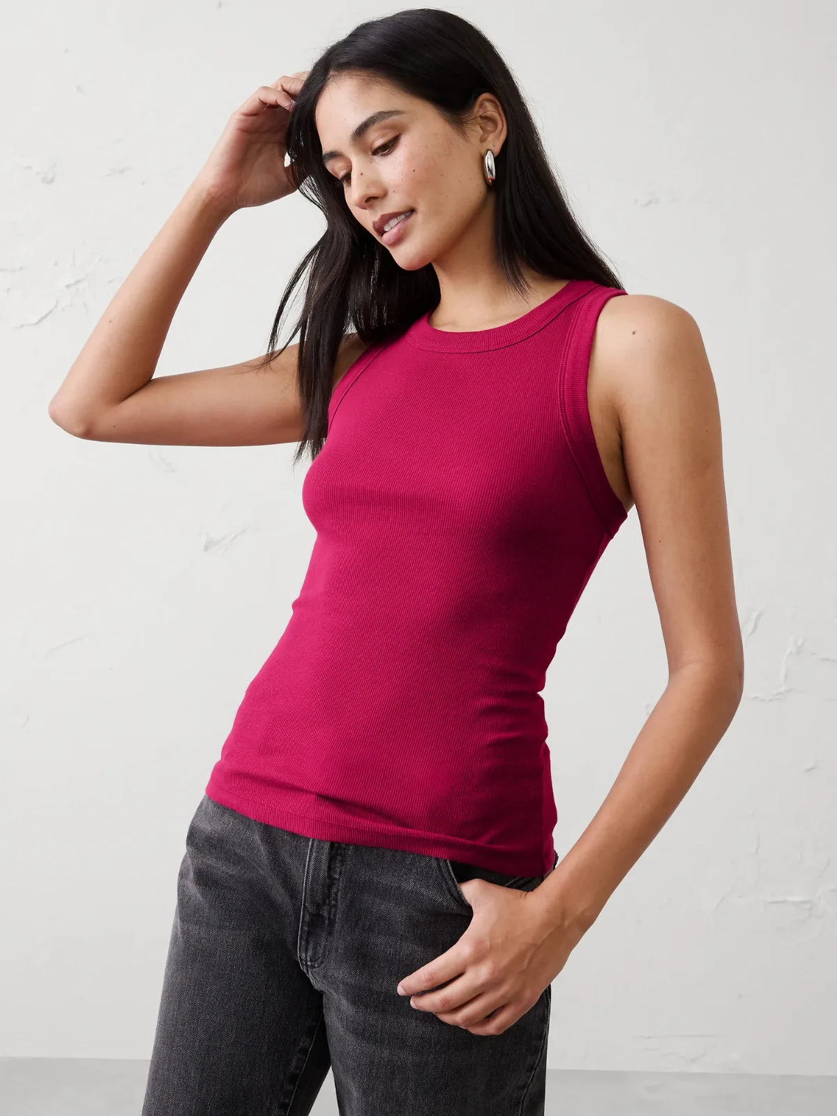 Ribbed Racer Tank by Banana Republic