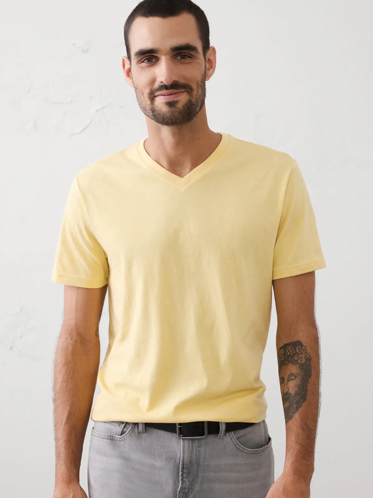 Standard-Fit Premium Wash V-Neck Shirt by Banana Republic
