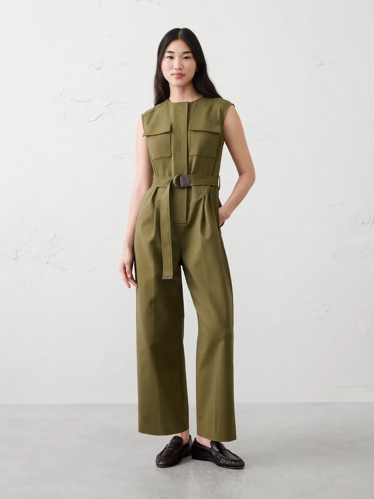 Utility Sateen Jumpsuit by Banana Republic