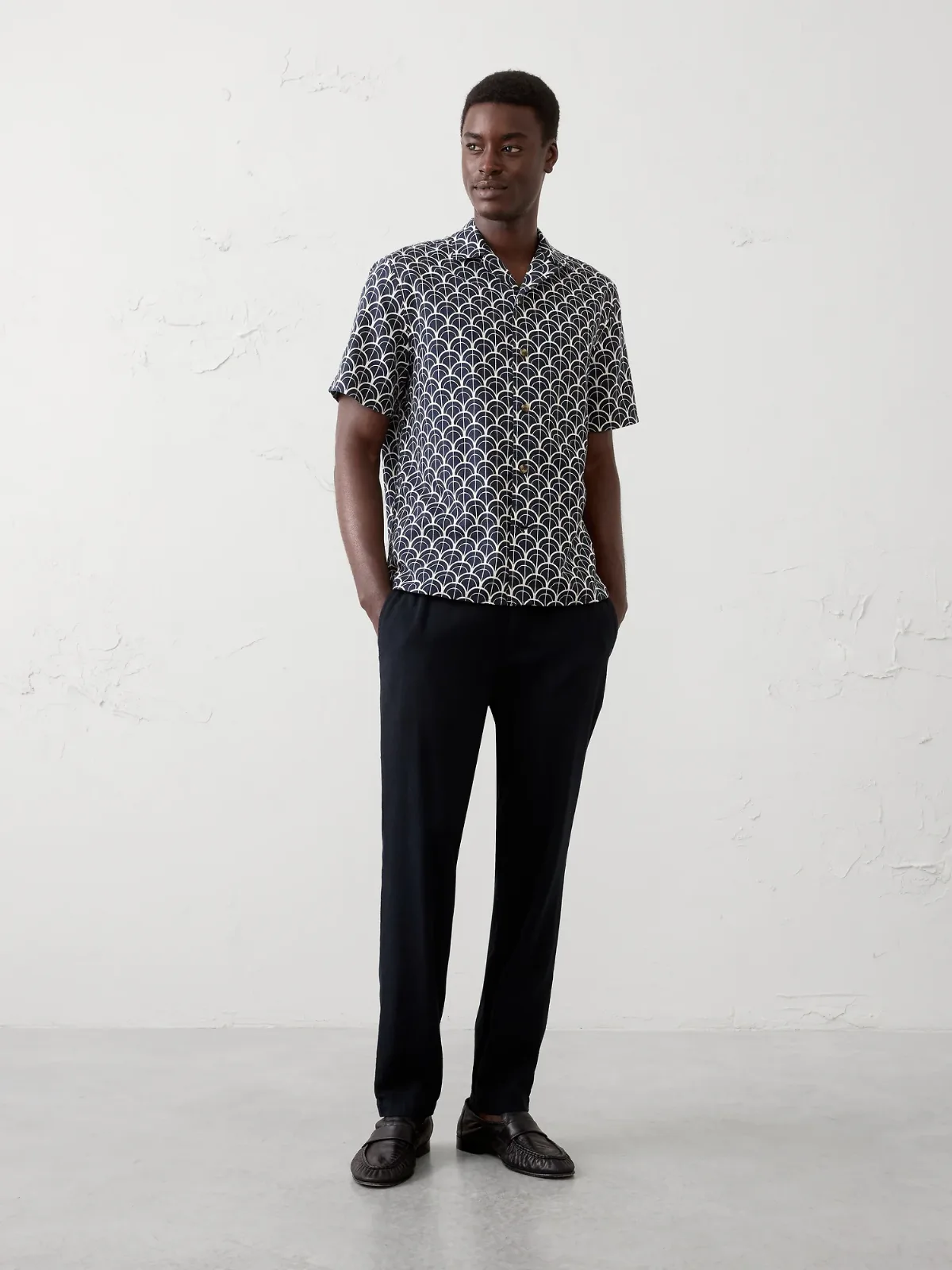 Standard-Fit Textured Resort Shirt by Banana Republic