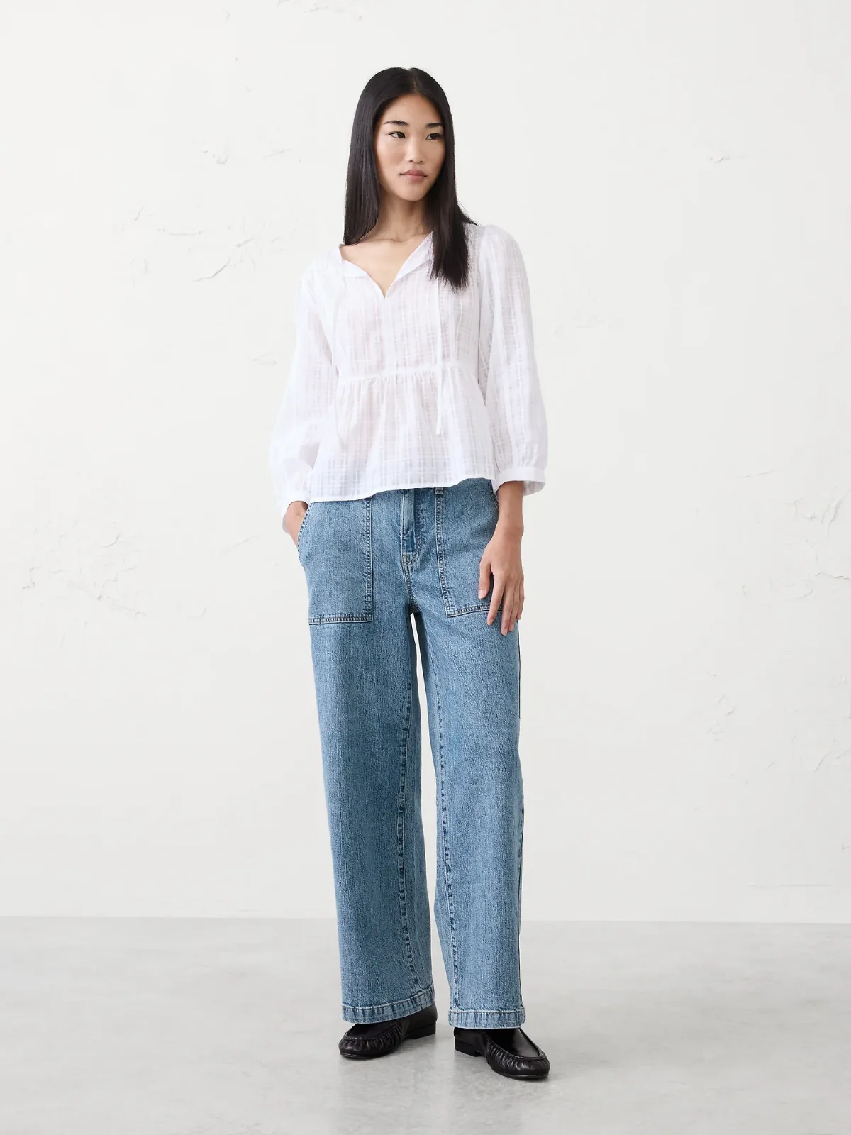 Wide-Leg High-Rise Utility Jean by Banana Republic