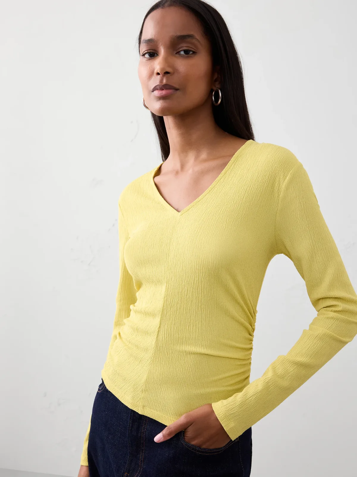 Crinkle Jacquard Top by Banana Republic