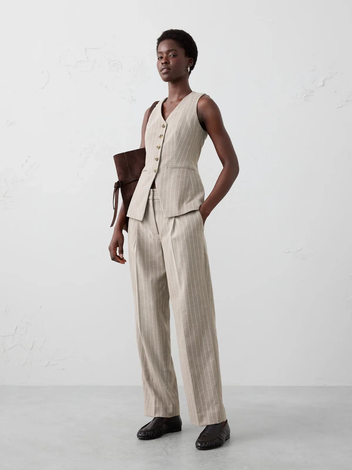 Straight High-Rise Pinstripe Trouser by Banana Republic