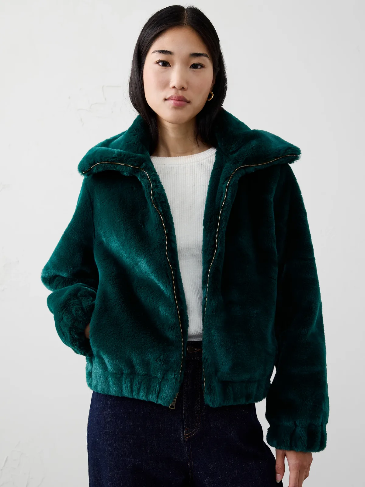 Faux Fur Short Jacket by Banana Republic
