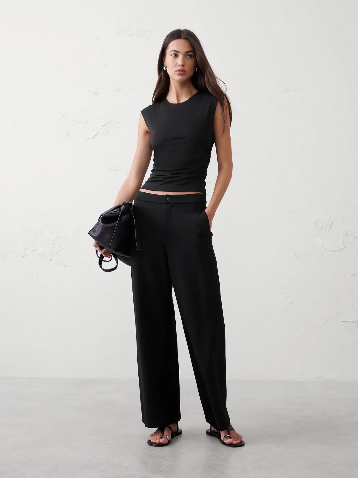 Side-Shirred Mesh Top by Banana Republic