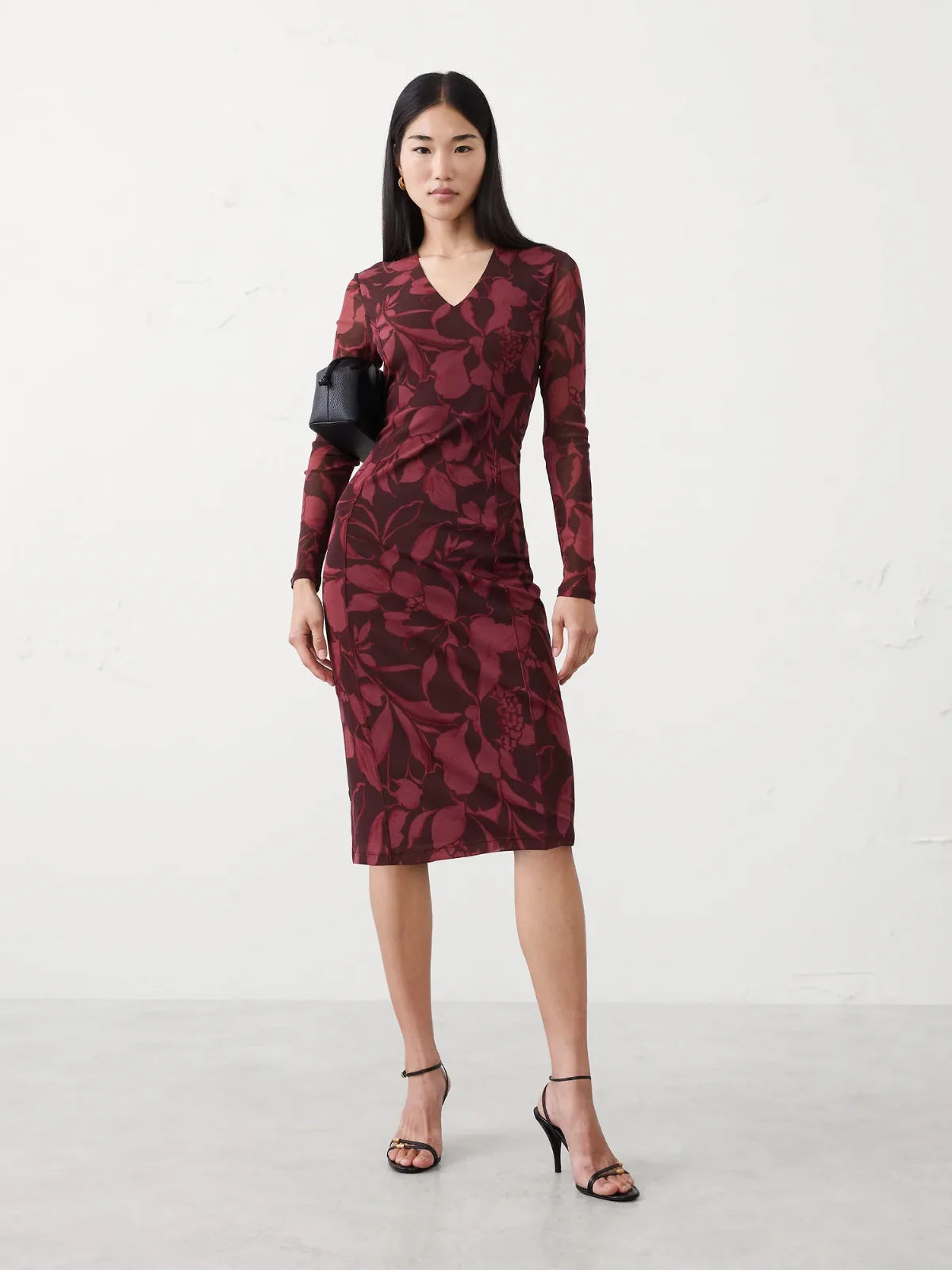 Mesh Below-Knee Dress by Banana Republic