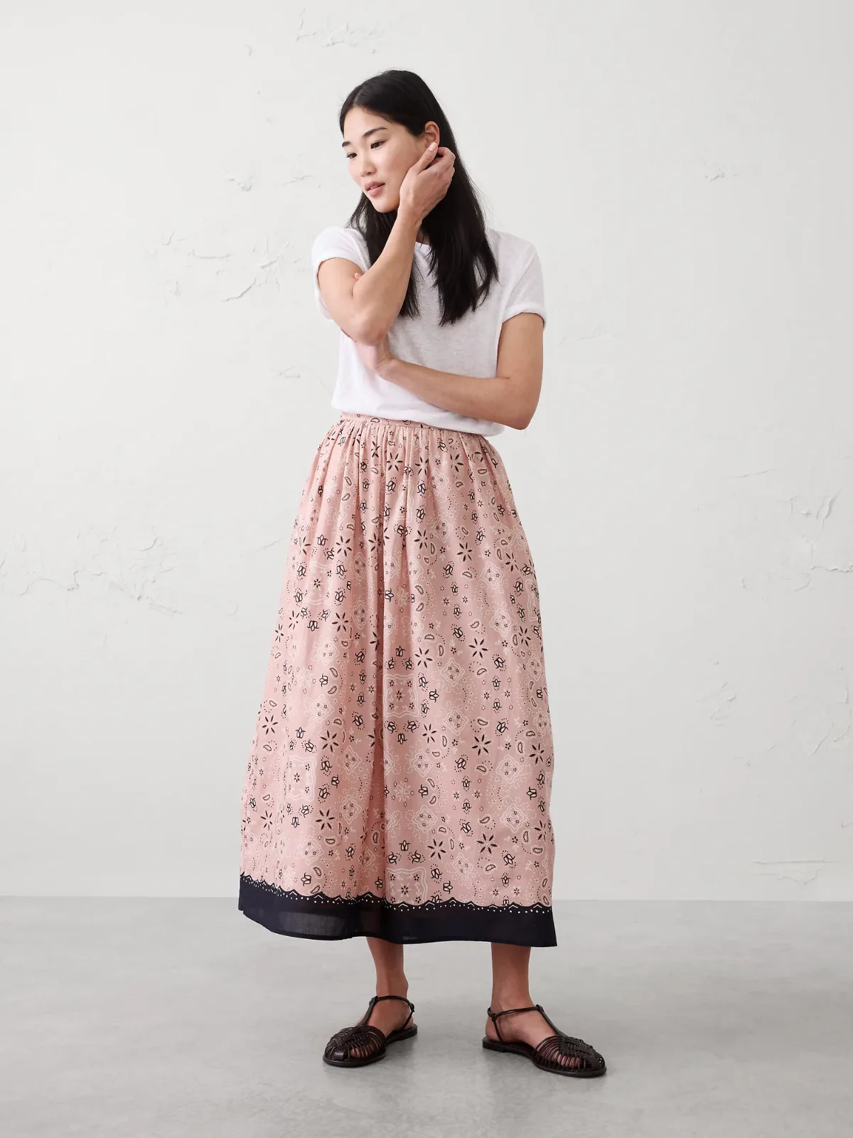 Voile Long Midi Skirt