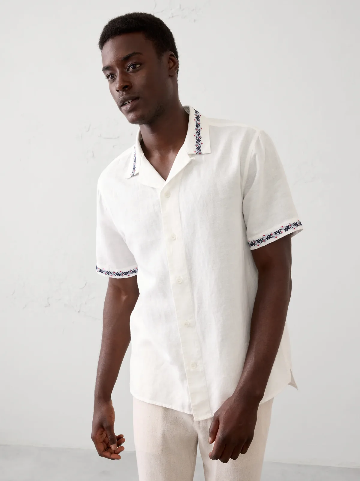 Standard-Fit Embroidered Resort Shirt by Banana Republic