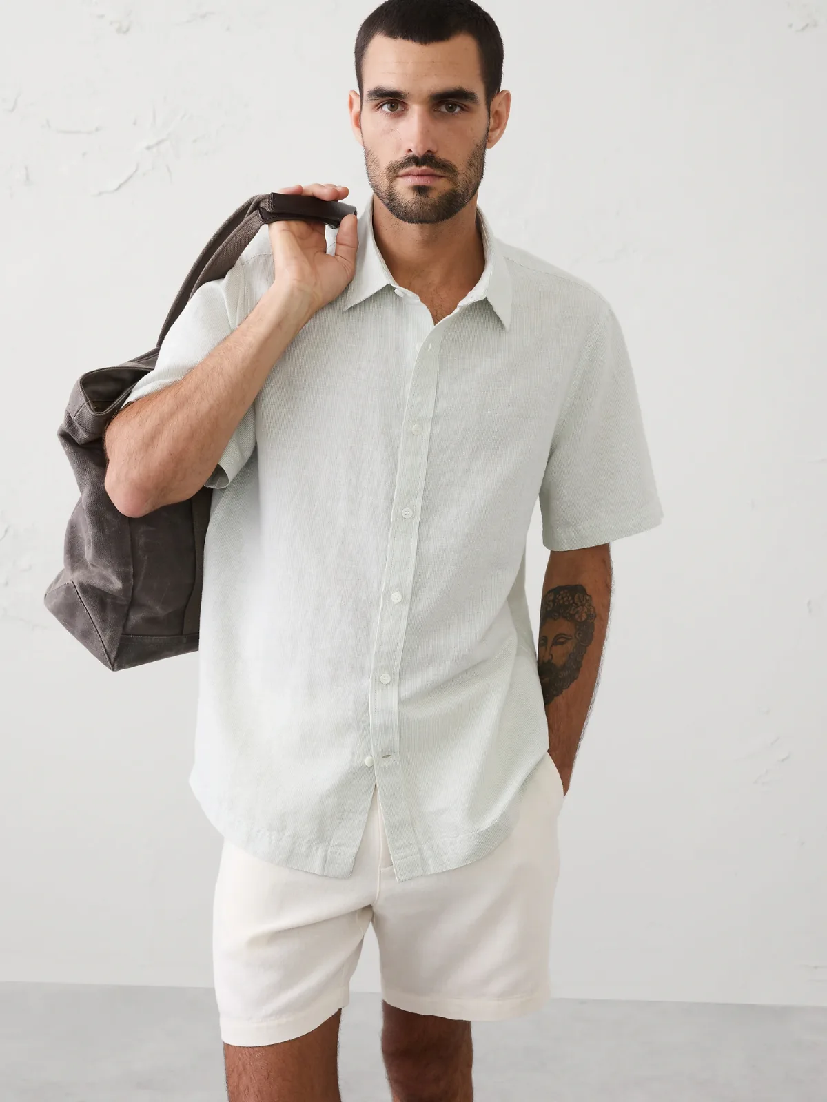 Standard-Fit Linen-Blend Shirt by Banana Republic