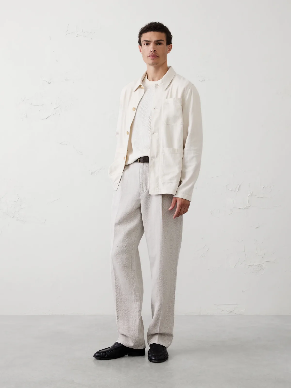Relaxed-Fit Wide-Leg Linen-Blend Pant by Banana Republic