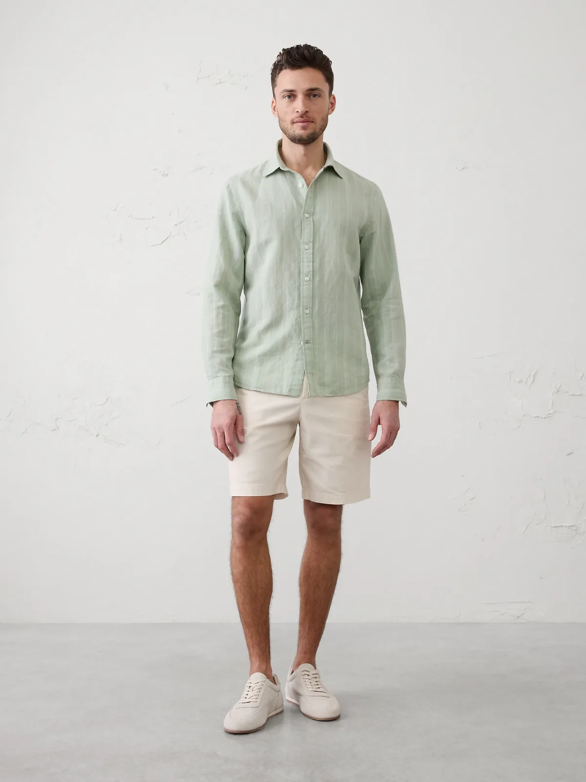 Slim-Fit Linen-Blend Shirt by Banana Republic