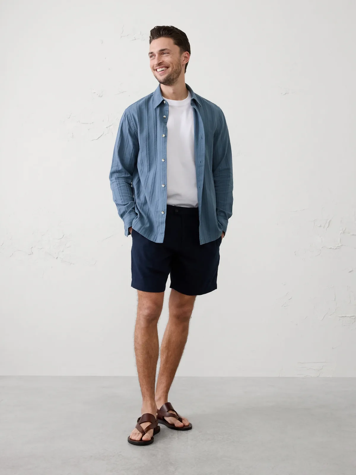 Standard-Fit Textured Resort Shirt by Banana Republic