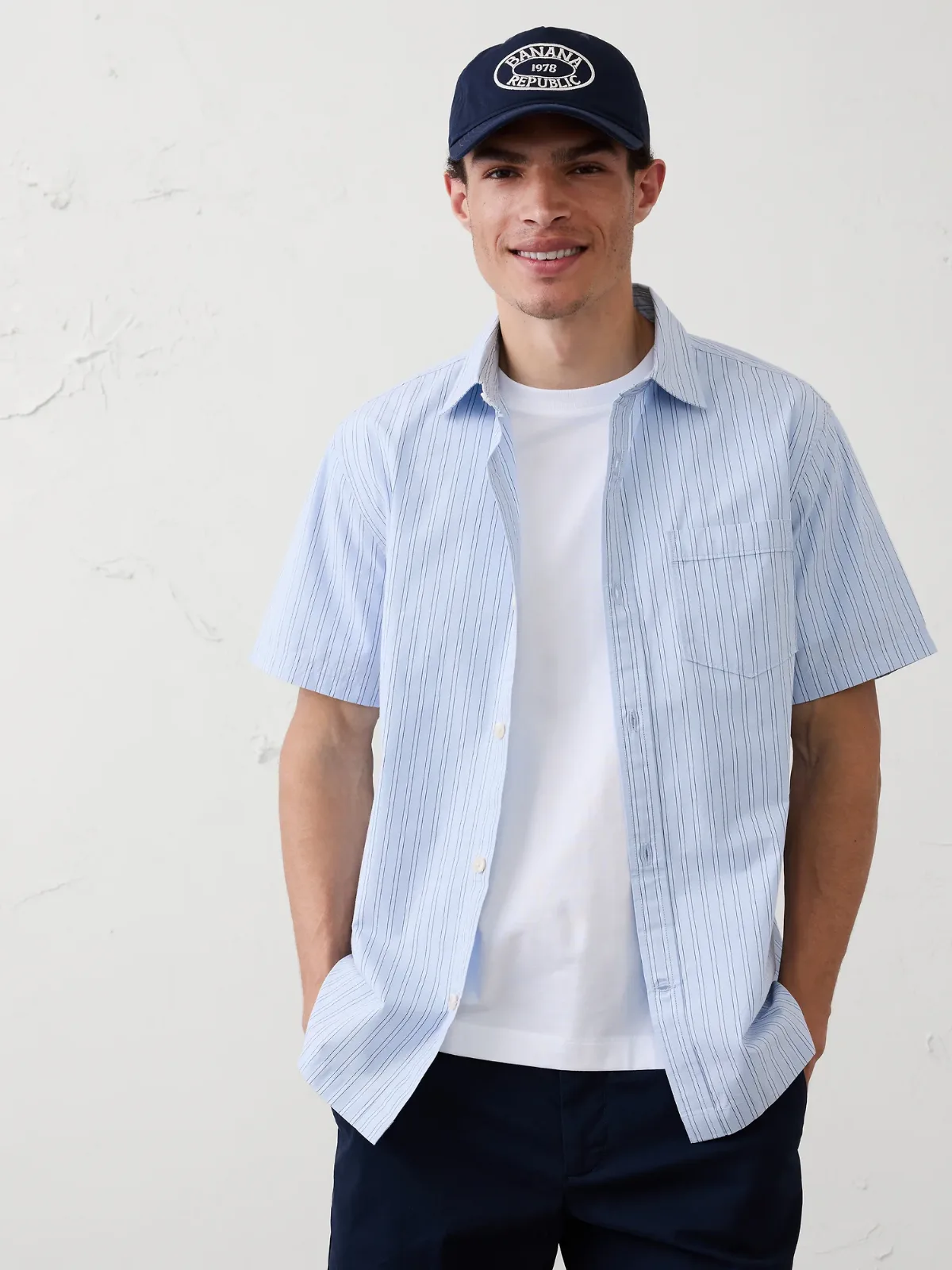 Relaxed-Fit Striped Poplin Shirt by Banana Republic