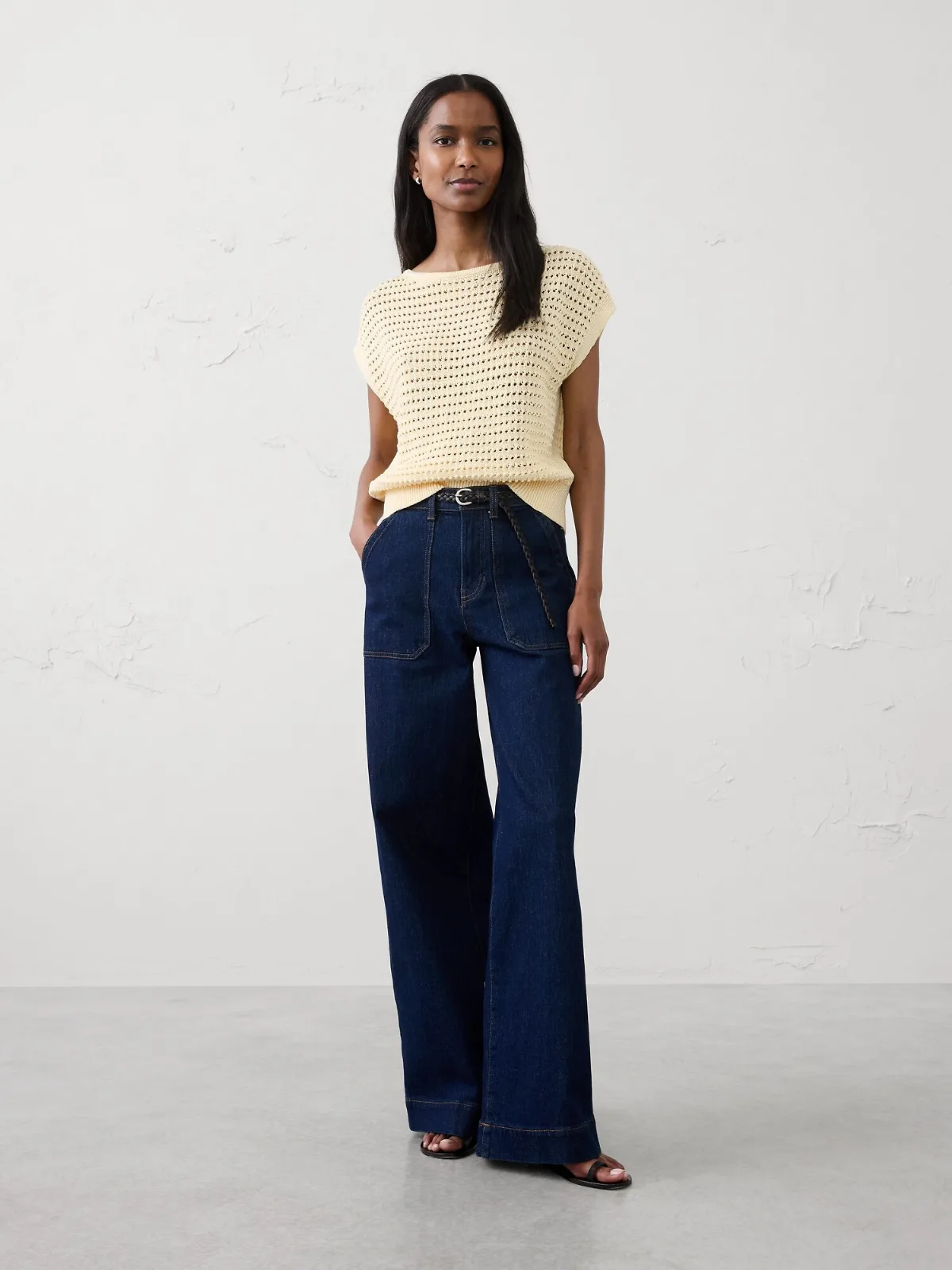 Open Stitch Dolman-Sleeve Sweater by Banana Republic
