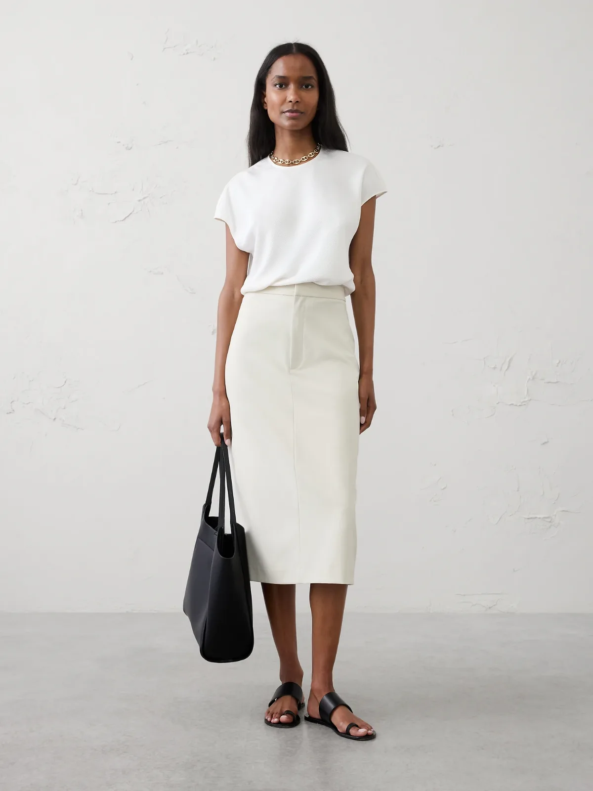 Tailored Pencil Midi Skirt by Banana Republic