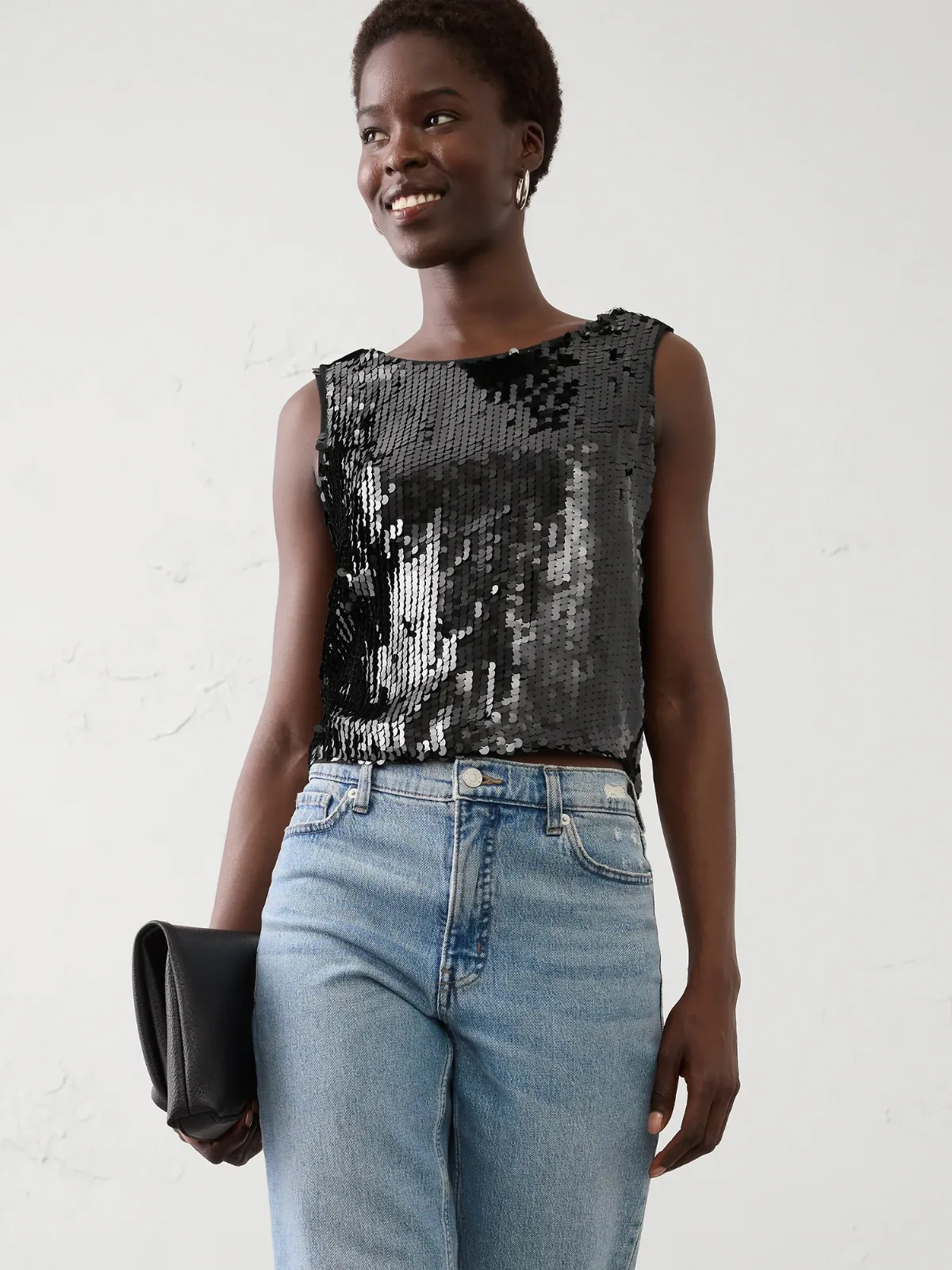 Sequin Crew-Neck Top by Banana Republic