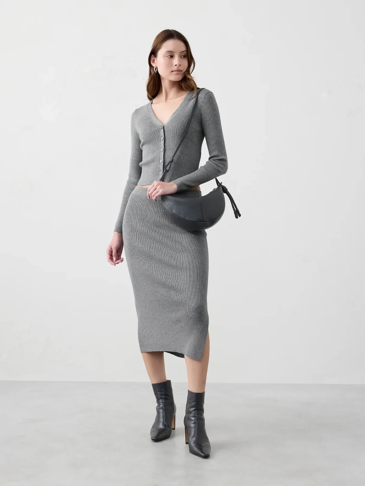 Lurex Ribbed Cardigan Sweater by Banana Republic