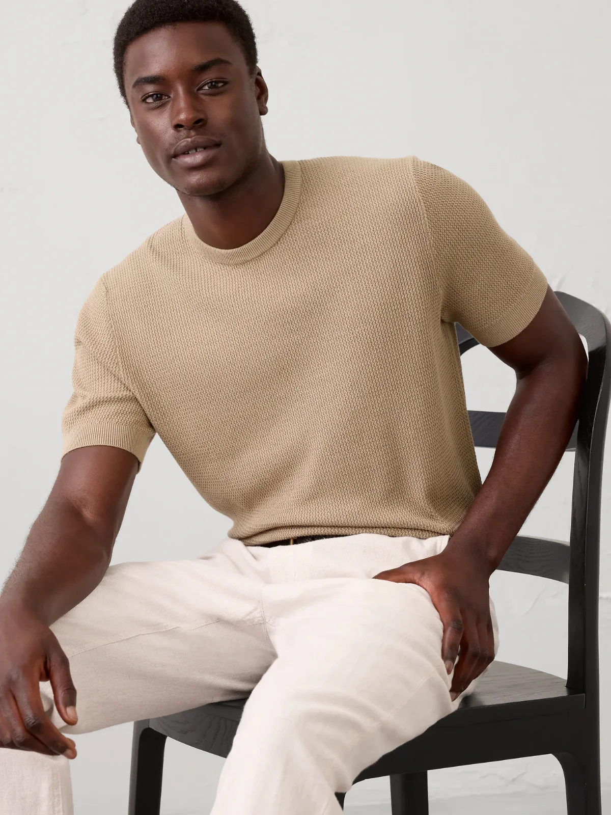 Slim-Fit Textured Sweater T-Shirt by Banana Republic