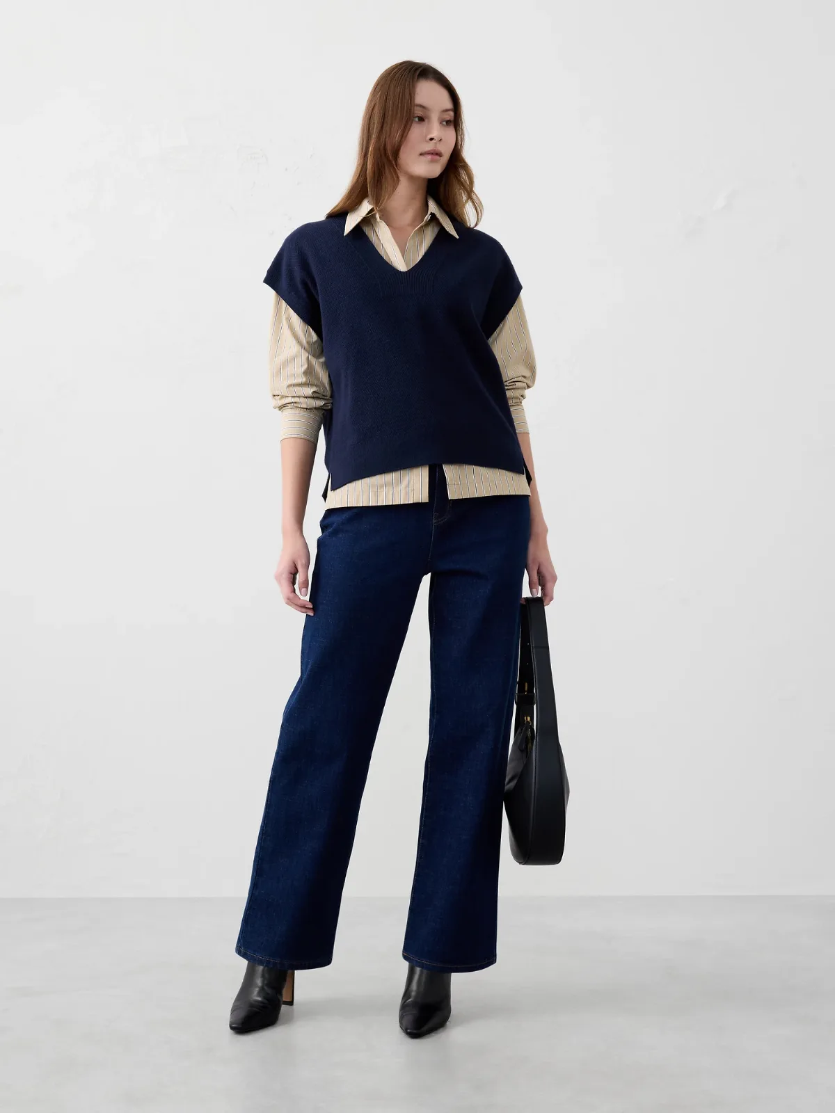 Textured V-Neck Sweater Vest