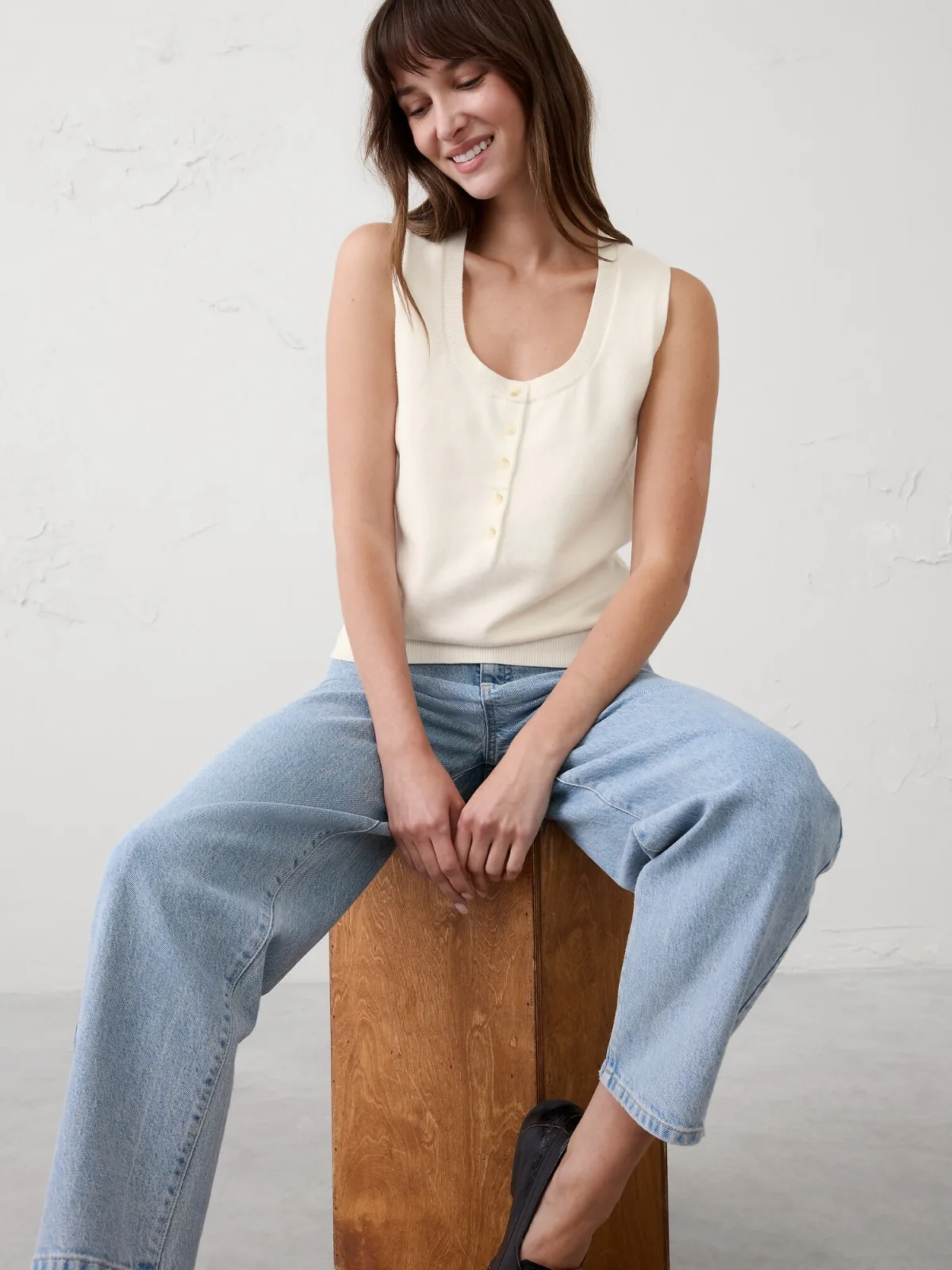 Henley Sweater Tank by Banana Republic