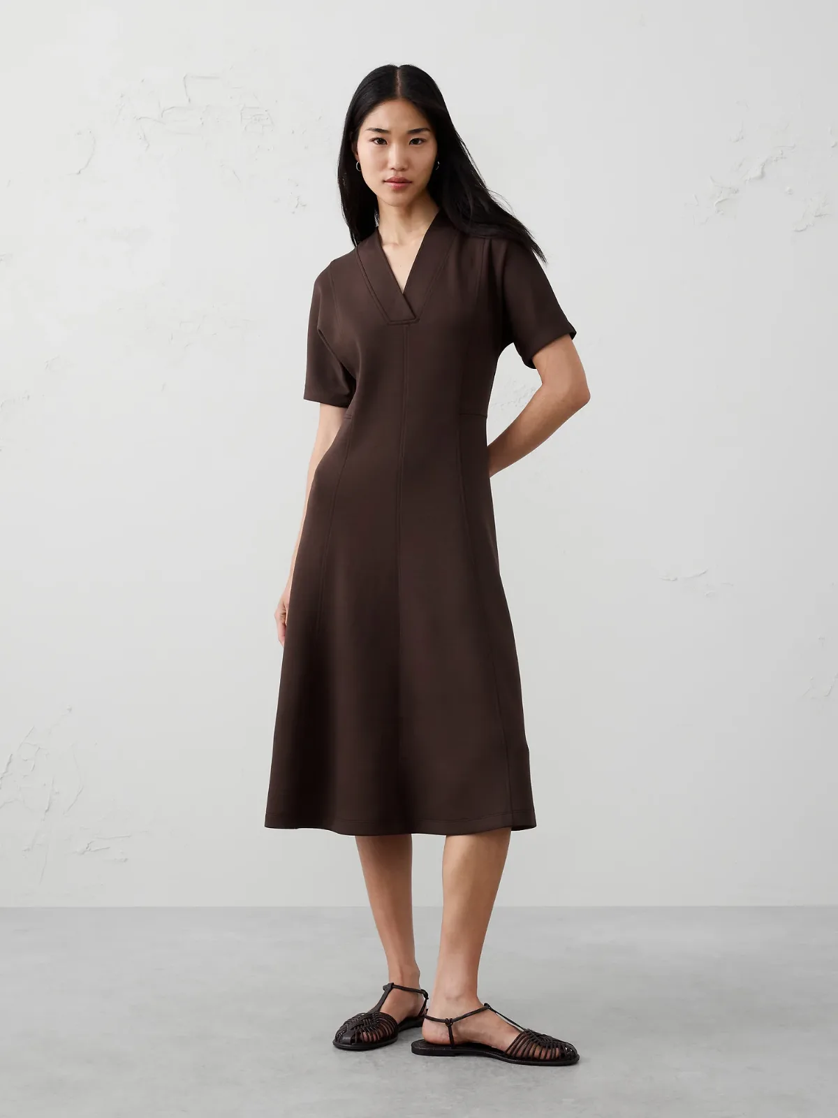 Soft Touch V-Neck Midi Dress