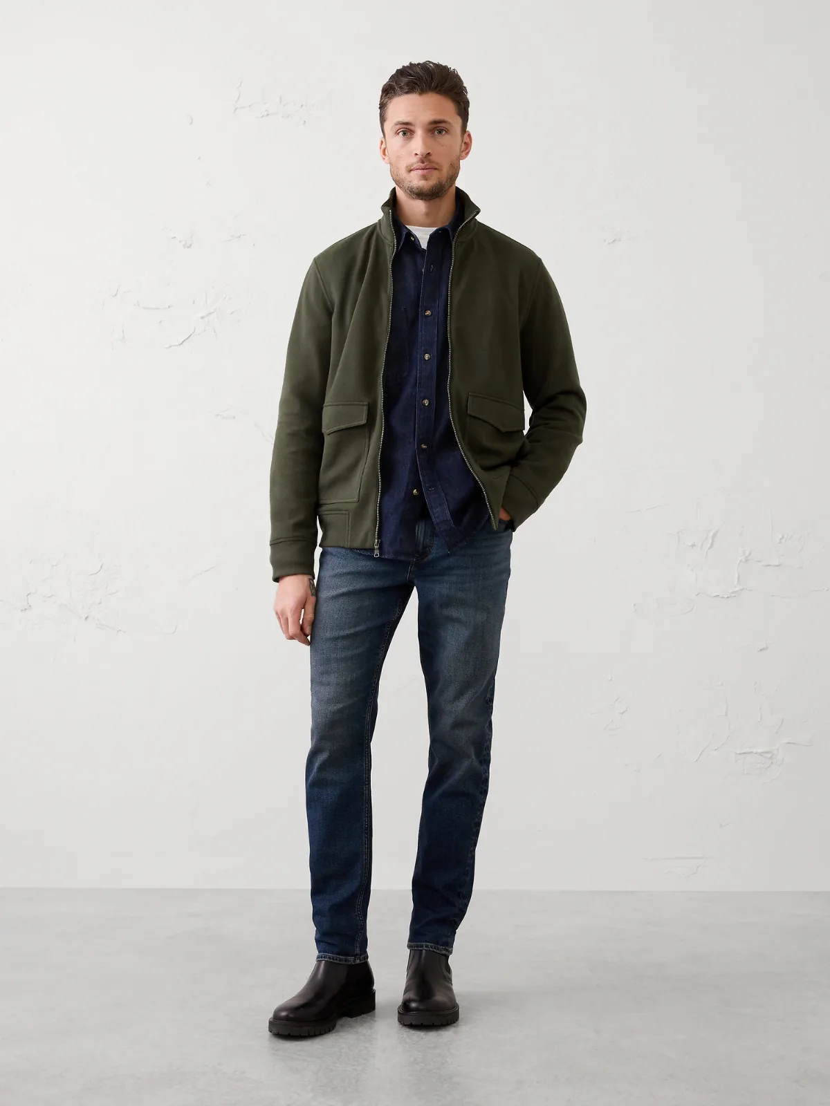 Lightweight Mock-Neck Jacket by Banana Republic